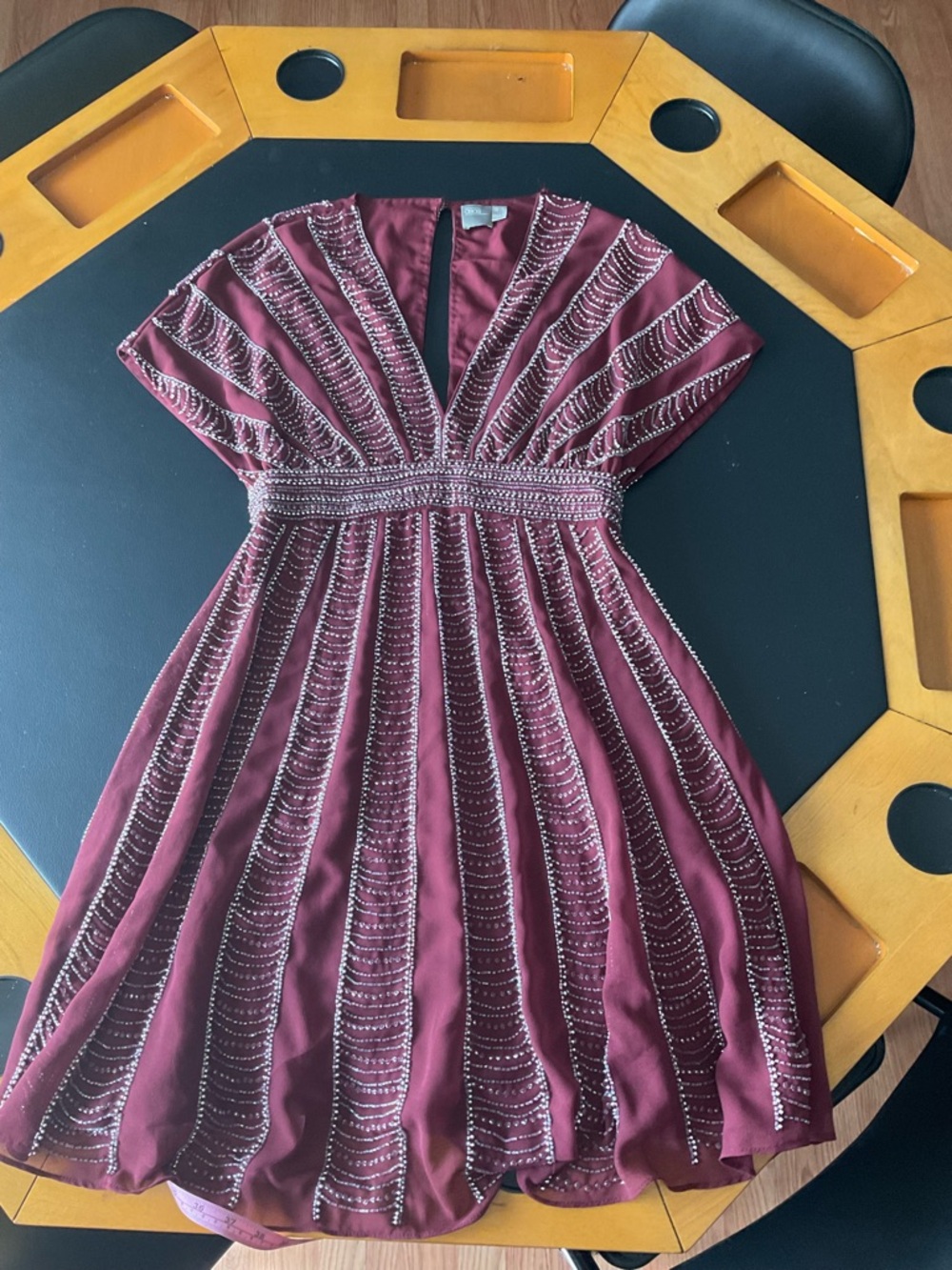 Asos Beaded Burgundy Party Dress
